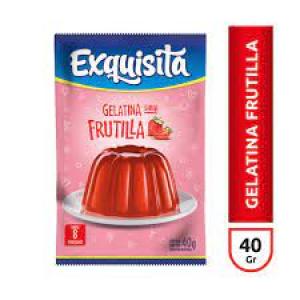 * Gelatina Sabor A Frutilla Exquisita x 40 Gr