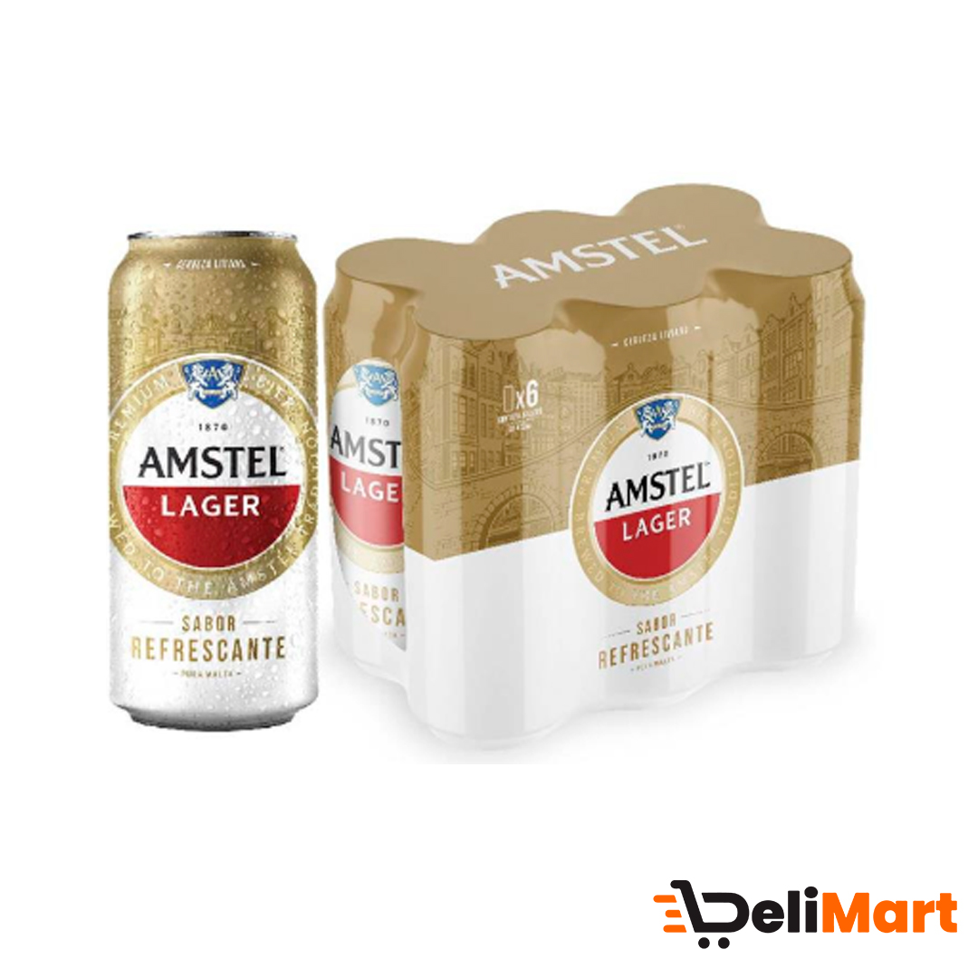 Cerveza Rubia Amstel Lager 473 Cc Pack x 6