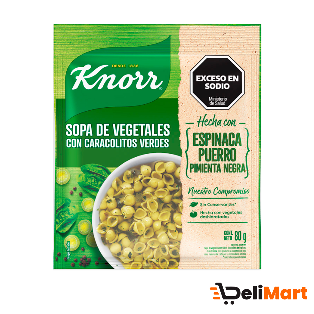 Sopas Knorr con Caracolitos vedes X80g