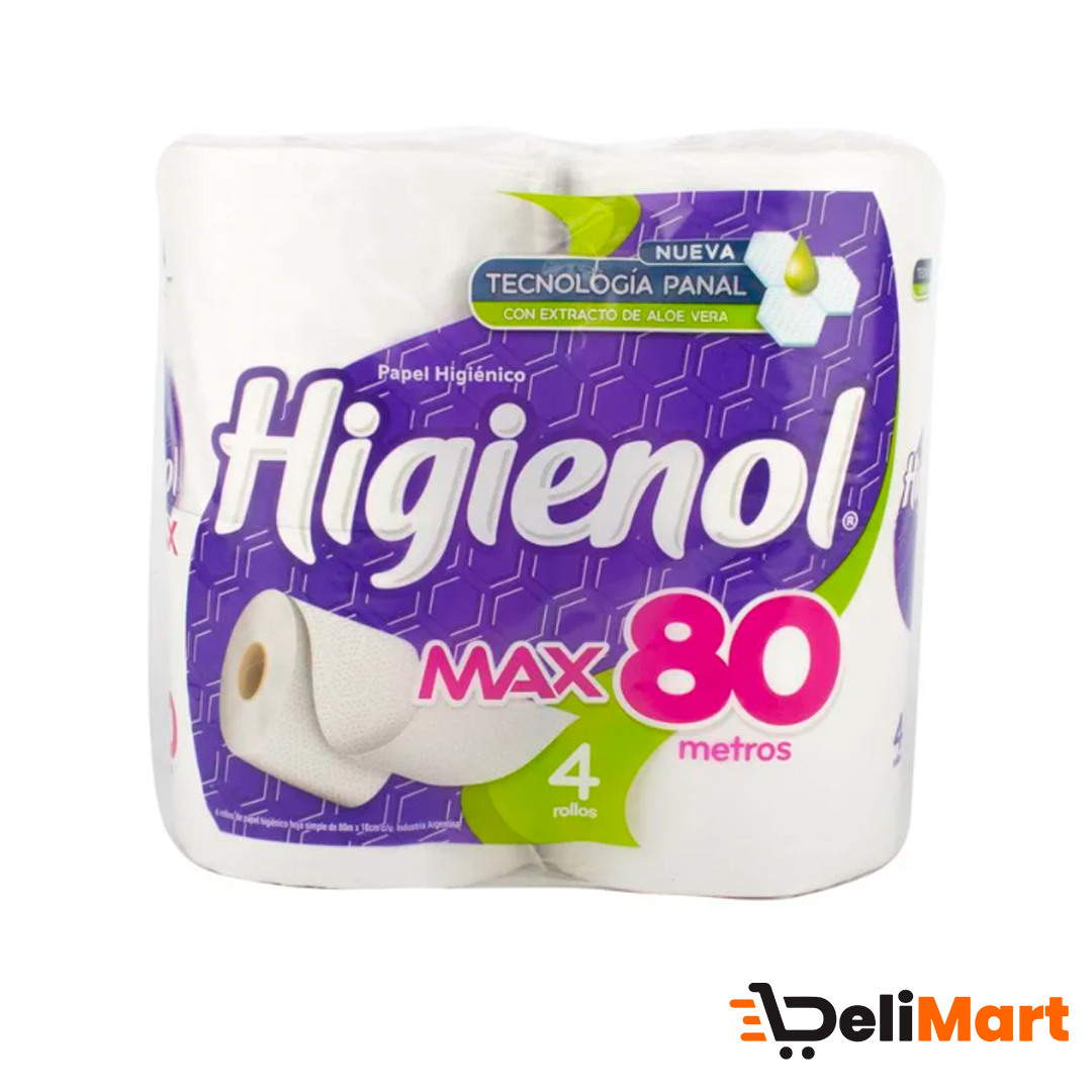 Papel Higienico Higienol Max Tecnologia Panal 4x80