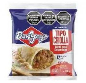 * Tapas de Empanadas Tipo Criollas Don Yeyo x 12 un x 330 gr