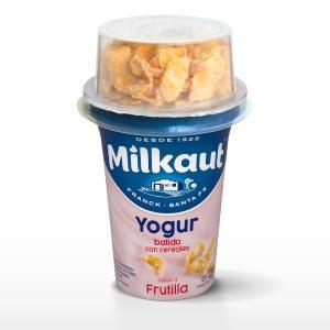 * Yogur Entero C/Cereales Frutilla Milkaut 155 Gr