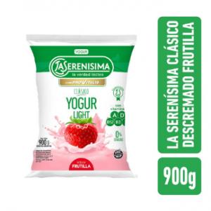 Yogur La Serenisima Descremada Con Provitalis Sabor Frutilla 900 Gr