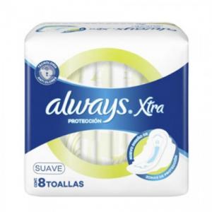 Toallas Higienicas Always Proteccion Xtra suave 8 Unidades