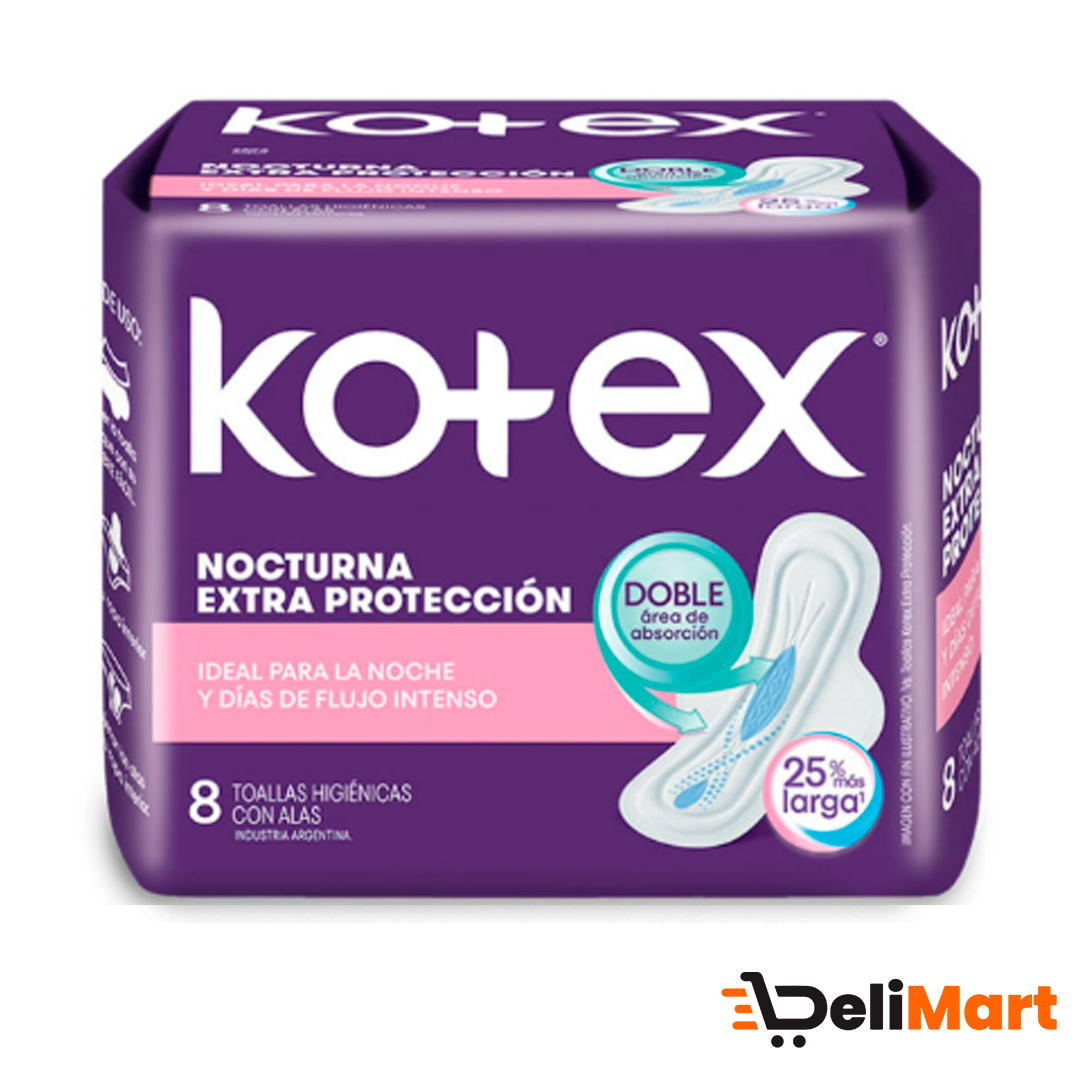 Toallita Femenina Kotex Nocturnas X8Und