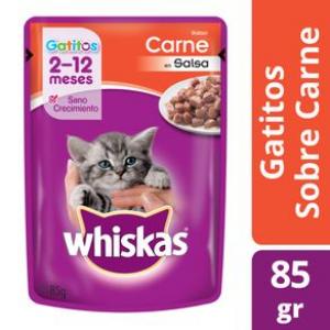 Alimento Gatitos Carne Pouch Whiskas 85 Gr