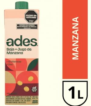 Jugo De Soja Ades Manzana 1 Lt