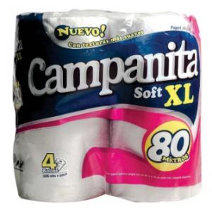 Papel Higienico Campanita Soft Xl SH 4 x 80 Mts