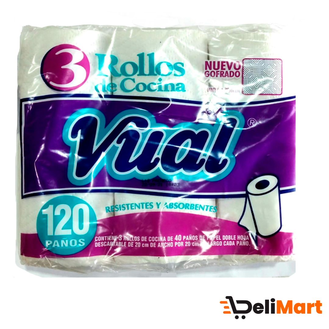 Rollos de cocina Vual grofado 120 paños
