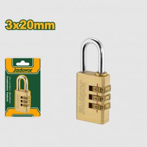 Candado latón combinación 3 dígitos 3x20mm