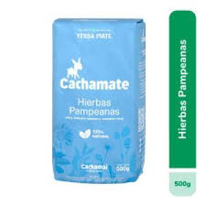 Yerba Mate Compuesta Cachamate Hierbas Pampeanas celeste(menta-eucalipto-coriandro-manzanilla -poleo) 500 G