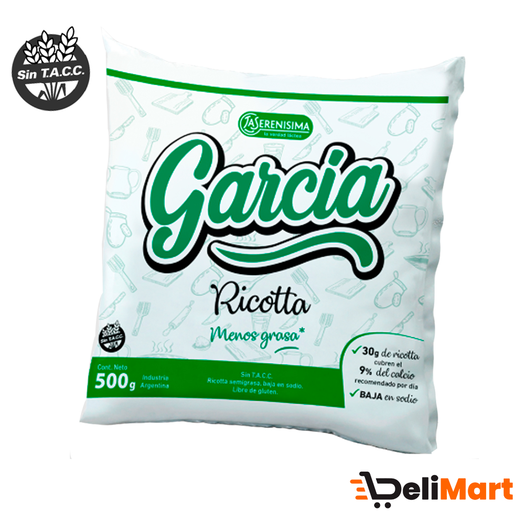 Ricotta Garcia Menos Grasa Menos calorias 500 Gr