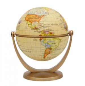 Globo Terraqueo Base de Plastico 10 Cm Antiguo