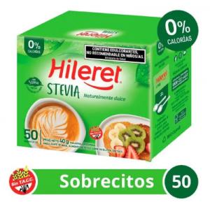 Edulcorante Hileret Stevia 50 Sobrecitos