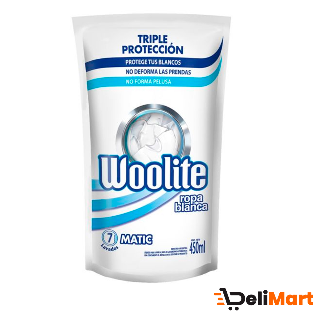 Jabón Líquido Ropa Woolite Extra Blanco Repuesto 450 Ml