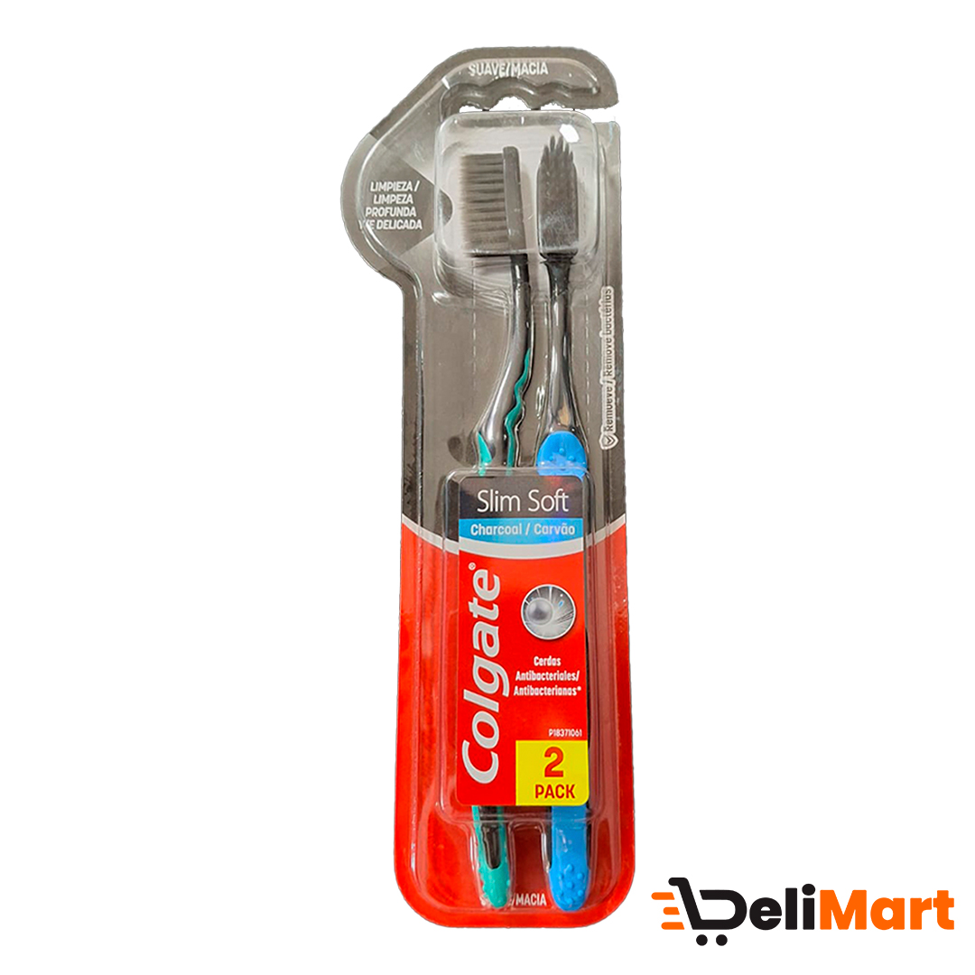 Cepillo Dental Slim Soft Black Colgate 2x1 - CERDAS SUAVE