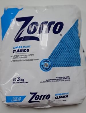 Jabon en Polvo Baja Espuma Zorro Plus x 3kg