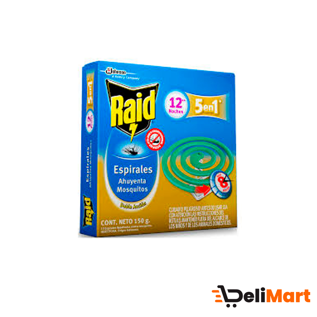 Espiral Insecticida Raid X12un Mata y Repele