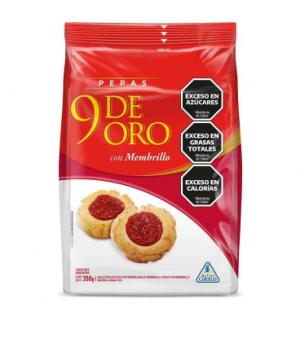 Galletitas Pepas C/ Membrillo Natural 9 de oro 350 Gr