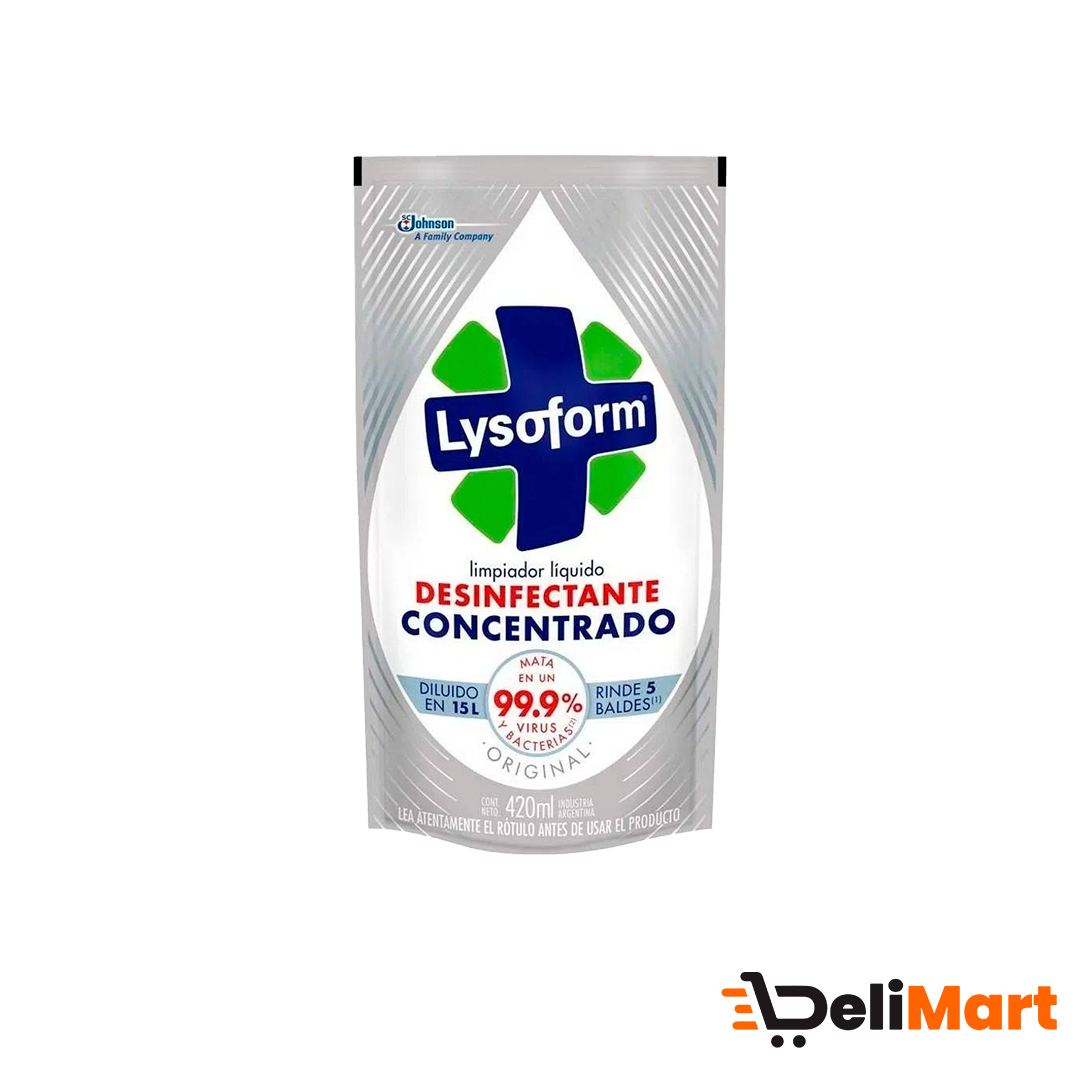 Limpiador Lliquido Desinfectante Concentrado Para Pisos Lysoform Original Doy Pack 420 ml