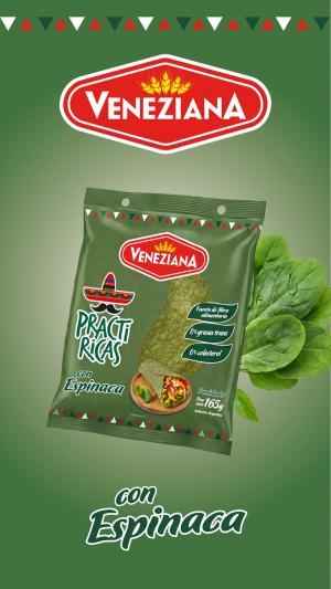 * Tortillas PractiRicas Veneziana Espinaca X165 Gr (6 unidades)