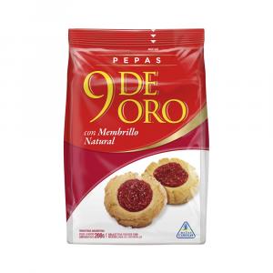 Galletitas Pepas C/ Membrillo Natural 9 de oro 200 Gr