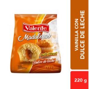 Madalenas Rellenas Dulce de Leche Valente 200 Gr