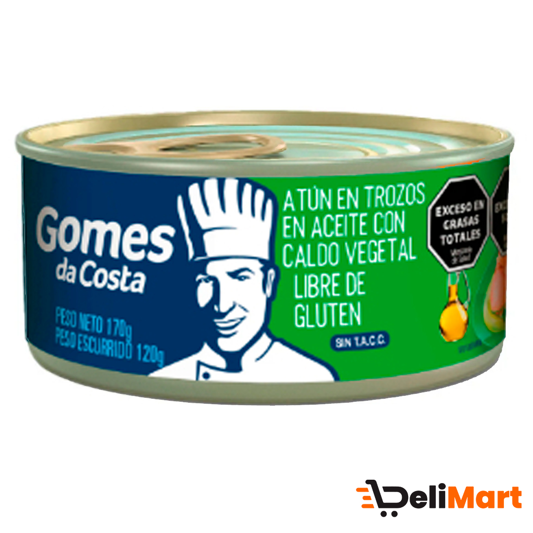 Atun En Trozos Gomes Da Costa En Aceite Con Caldo Vegetal 170 Gr