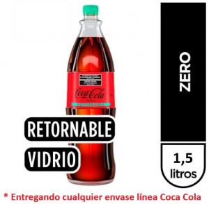 Gaseosa Coca Cola Zero Vidrio Retornable 1,5 LT