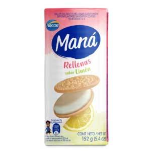 Galletitas Mana Rellena Sabor A Limon Arcor x 152 Gr