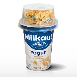 * Yogur Entero C/Cereales Vainilla Milkaut 155 Gr