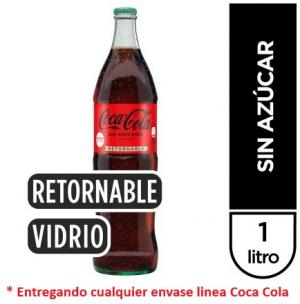 Gaseosa Coca Cola Zero Vidrio Retornable 1 LT