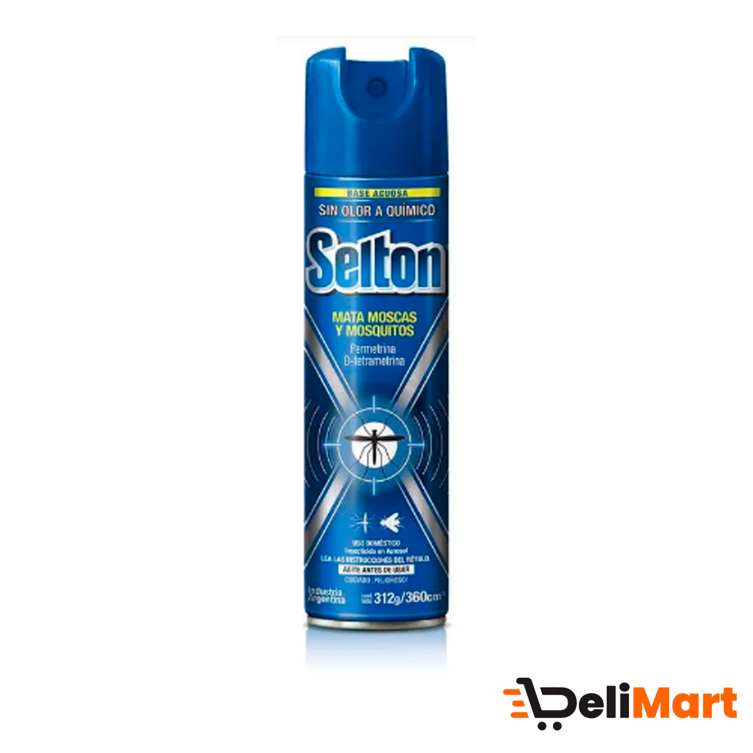 Insecticida Selton Mata Moscas Y Mosquitos Sin Olor Aerosol 360 Cm3