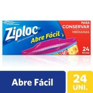 Bolsa Ziploc  Conserva Mediana 24u (17.7 cm x 18.8 cm)