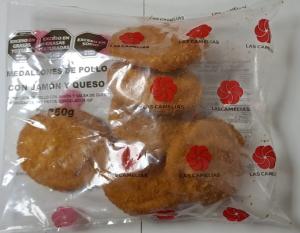 Medallon De Pollo Con Jamon y queso Las Camelias x750g