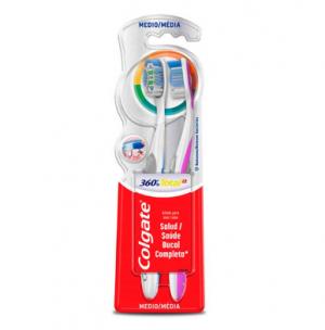 Cepillo Dental Colgate 360 Total 12 Suave X 2 Unidades