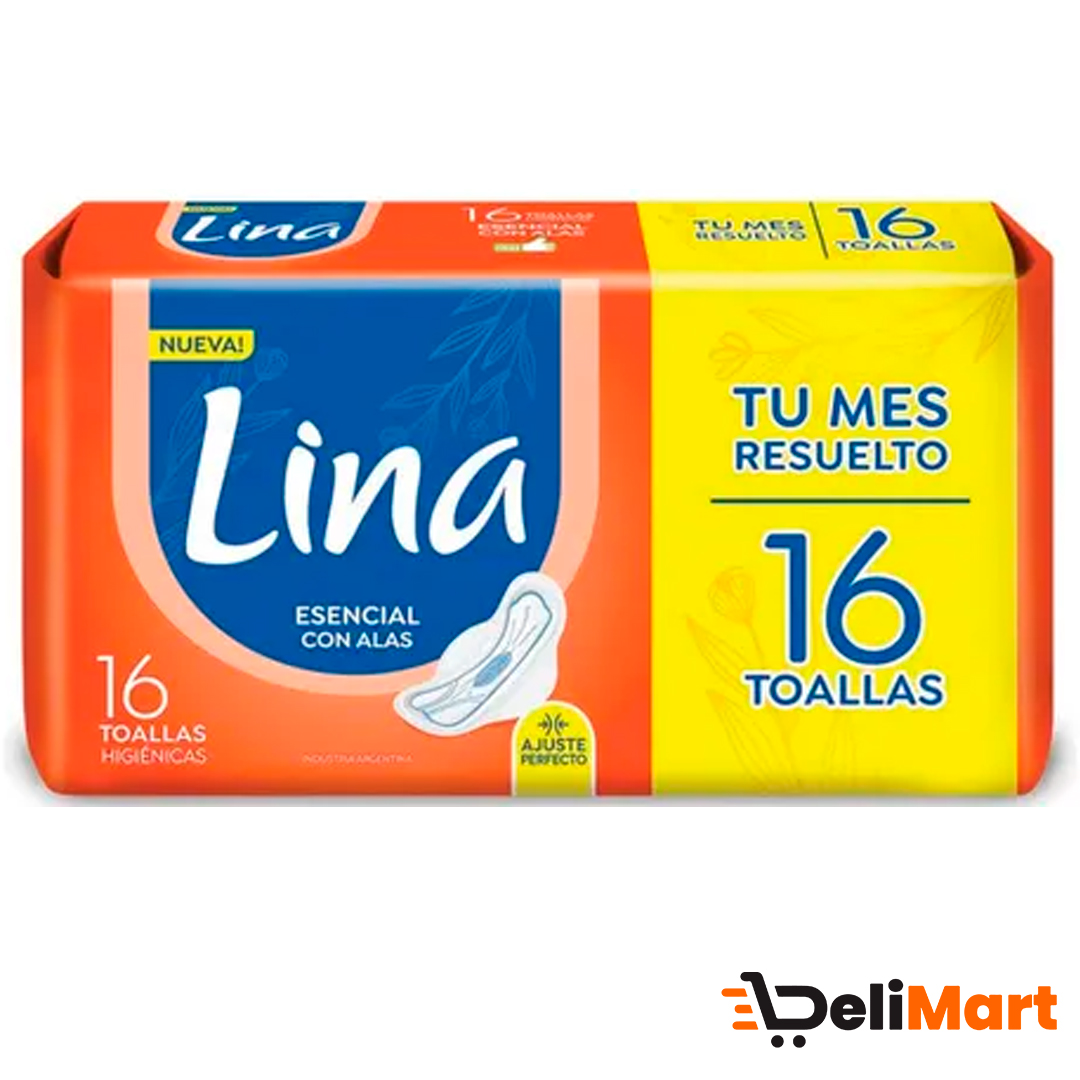 Toallitas Higienicas Lina Esencial con Alas X16und
