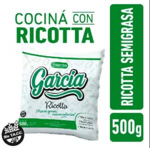 * Ricotta Garcia Menos Grasa Menos calorias 500 Gr