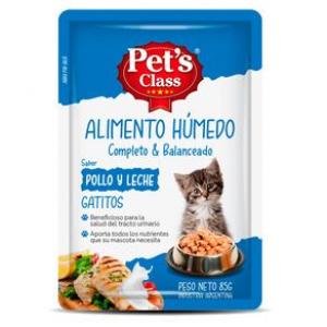 Alimento Humedo Gatitos Poll  Leche Pets Class X85gr