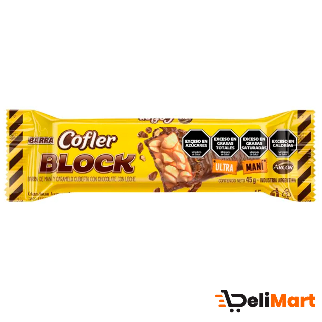 Chocolate Barra Cofler Block X45G Relleno Mani y caramelo