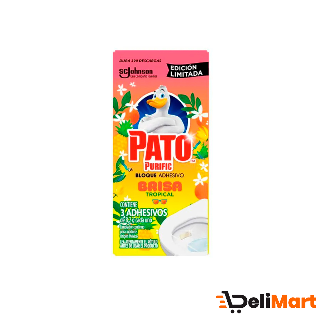 Limpiador Adhesivo Para Inodoros Pato Brisa Tropical X 3un