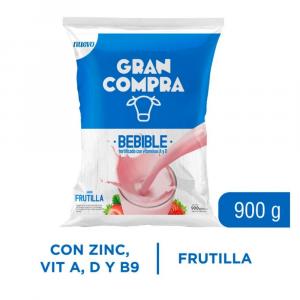 * Yogur Bebible Entero De Frutilla Gran Compra 900 G