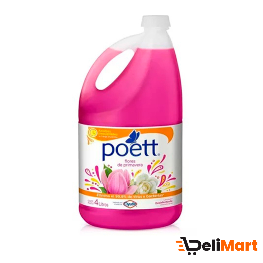 Limpiador Aromatizante Desinfectante Poett Flores De Primavera x 4 lt