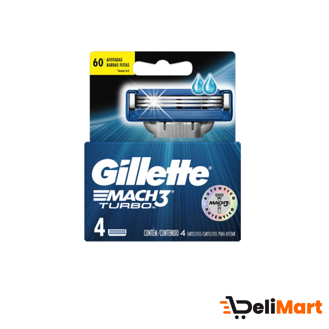 Cartuchos Para Afeitar Mach3 Turbo Gillette 4 Unidades