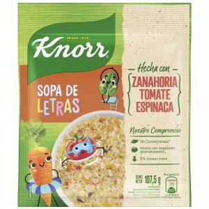 Sopa Familiar Knorr Vegetales Con Fideos De Letra 107.5 Gr 5 Porciones