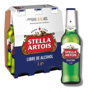 Cerveza Rubia Stella Artois Sin Alcohol 330 Ml Pack x 6