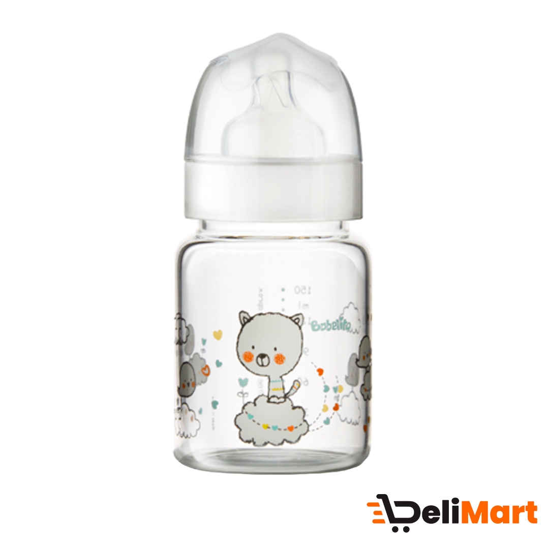 Biberon boca ancha vidrio T1 0-6  150ml