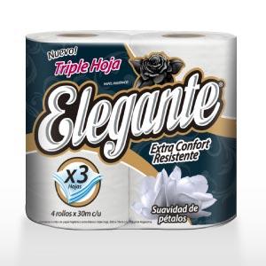 Papel Higienico Triple Hoja Elegante Extra Confort 4 Rollos x 30 m