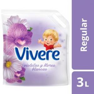 Suavizante Vivere Violetas Y Flores Blancas 3 L
