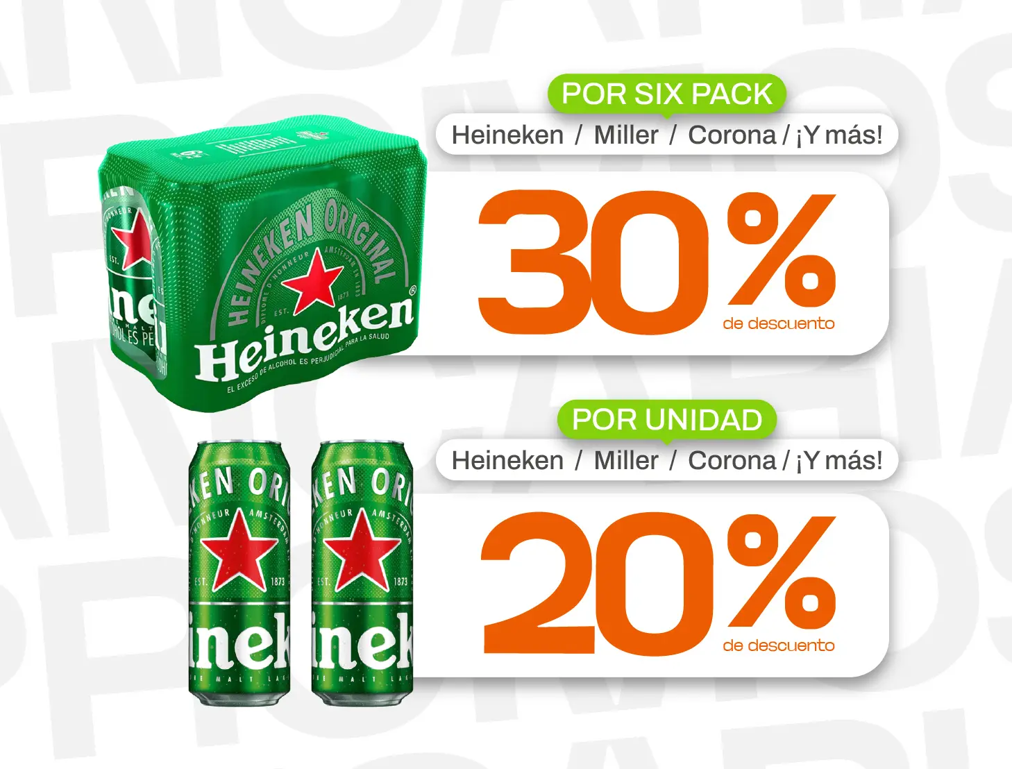 Cervezas 20% 30%